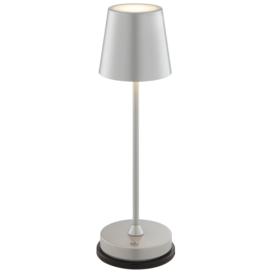 Brilliant - LED dimbare oplaadbare tafellamp met aanraakbediening voor buiten ELORA LED/2,5W/5V 2700K 2600 mAh IP44 zilver