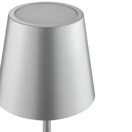 Brilliant - LED dimbare oplaadbare tafellamp met aanraakbediening voor buiten ELORA LED/2,5W/5V 2700K 2600 mAh IP44 zilver