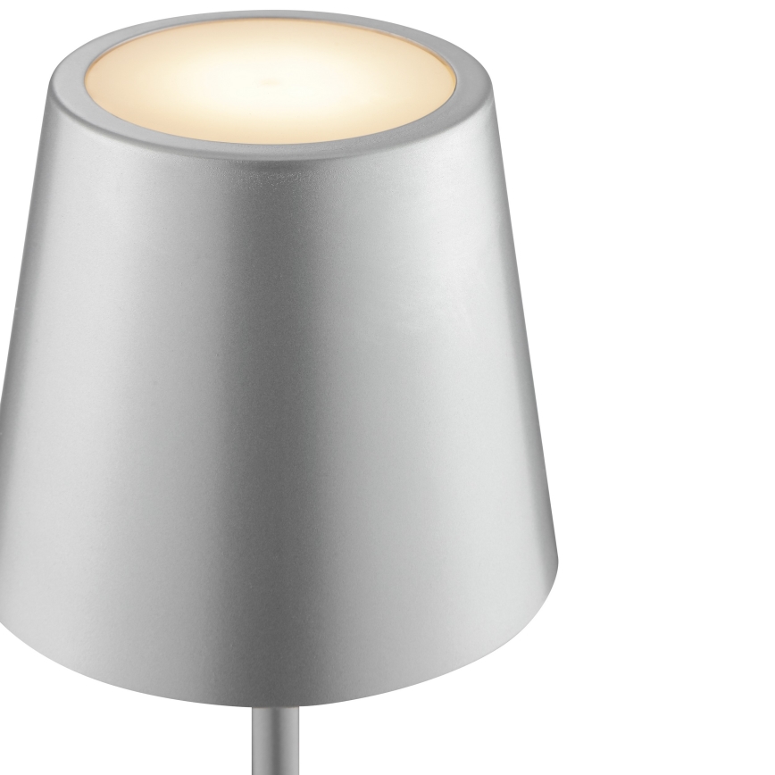 Brilliant - LED dimbare oplaadbare tafellamp met aanraakbediening voor buiten ELORA LED/2,5W/5V 2700K 2600 mAh IP44 zilver