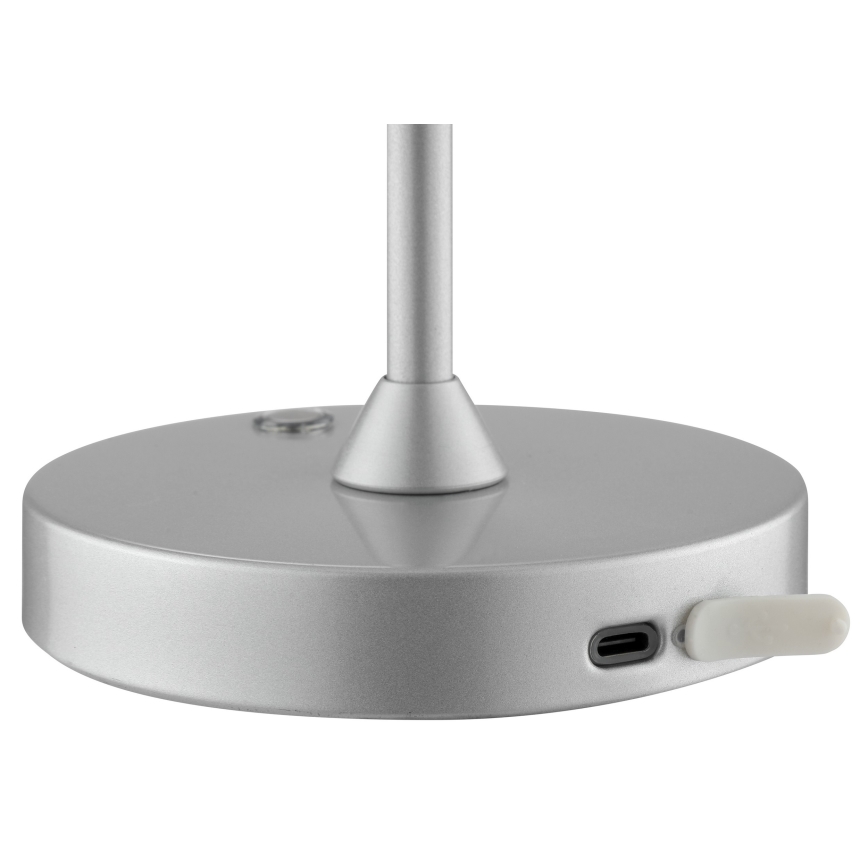 Brilliant - LED dimbare oplaadbare tafellamp met aanraakbediening voor buiten ELORA LED/2,5W/5V 2700K 2600 mAh IP44 zilver