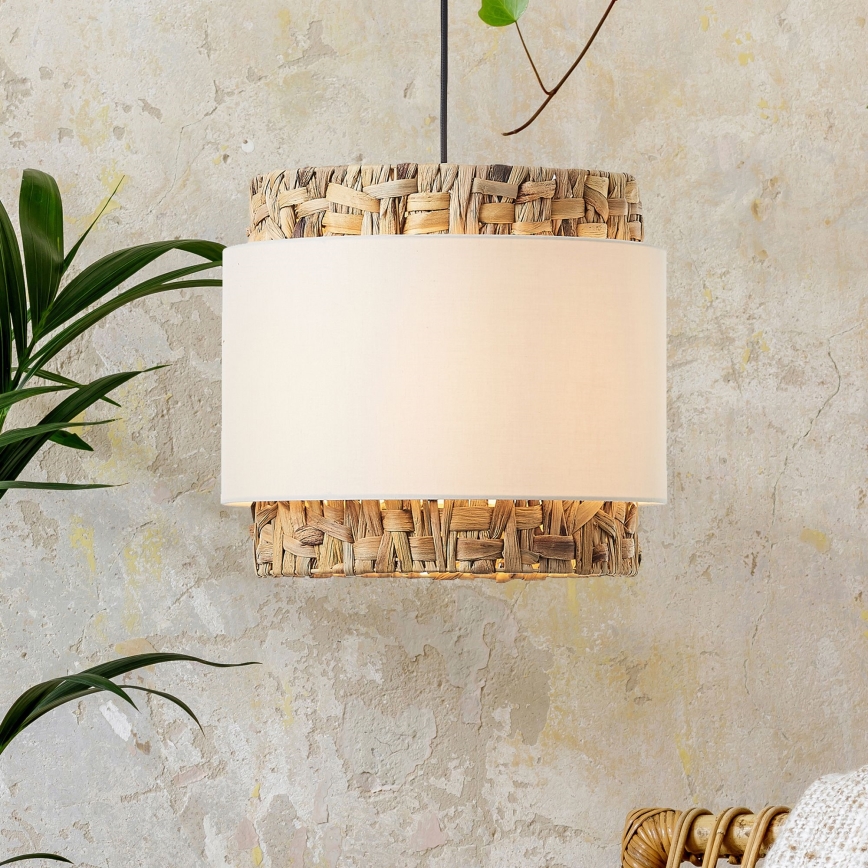 Brilliant - Hanglamp aan een koord WATERLILLY 1xE27/60W/230V diameter 35 cm crème