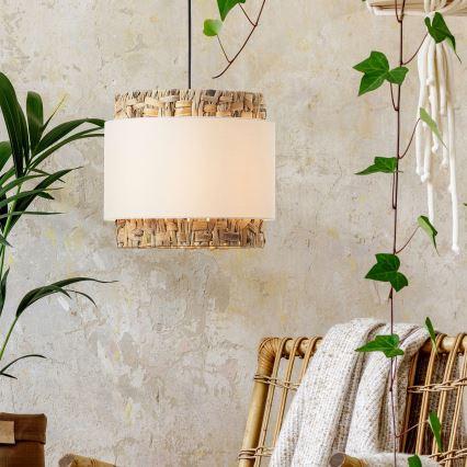 Brilliant - Hanglamp aan een koord WATERLILLY 1xE27/60W/230V diameter 35 cm crème