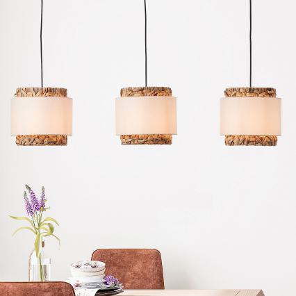 Brilliant - Hanglamp aan een koord WATERLILLY 3xE27/60W/230V crème