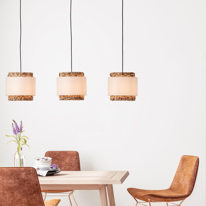 Brilliant - Hanglamp aan een koord WATERLILLY 3xE27/60W/230V crème