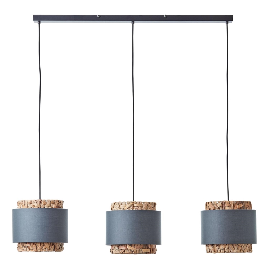 Brilliant - Hanglamp aan een koord WATERLILLY 3xE27/60W/230V grijs