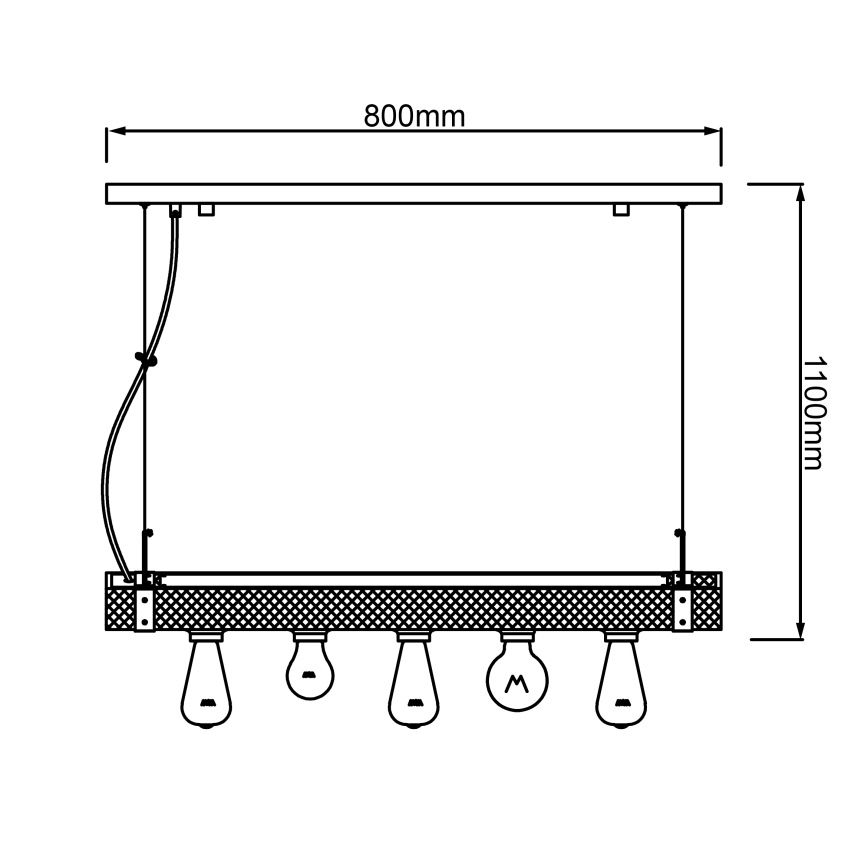 Brilliant - Hanglamp aan een koord WOODHILL 5xE27/30W/230V