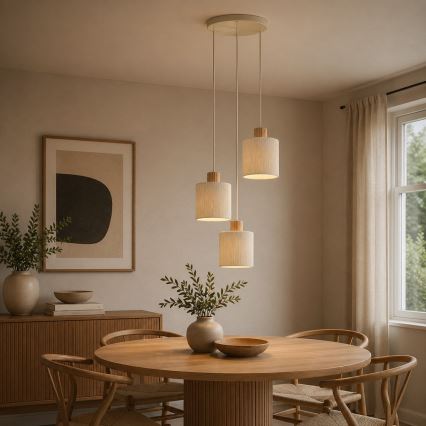Brilliant - Hanglamp aan kabel ARLO 3xE27/20W/230V Ø 40 cm crème
