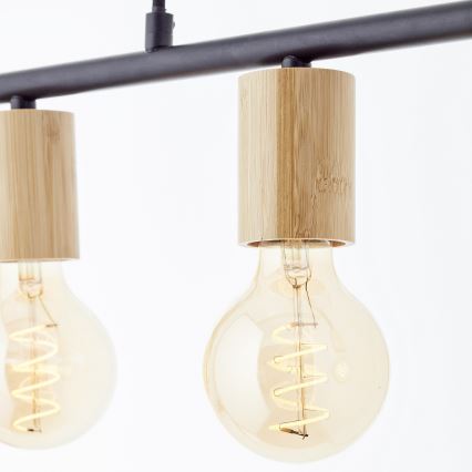 Brilliant - Hanglamp aan kabel KERRY 5xE27/40W/230V zwart/bamboe