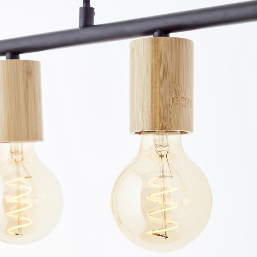 Brilliant - Hanglamp aan kabel KERRY 5xE27/40W/230V zwart/bamboe