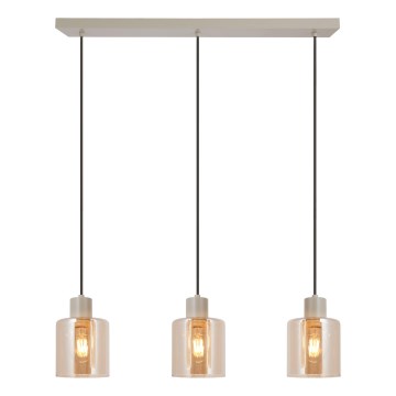 Brilliant - Hanglamp aan kabel LYSKA 3xE27/20W/230V crème/rookbeige