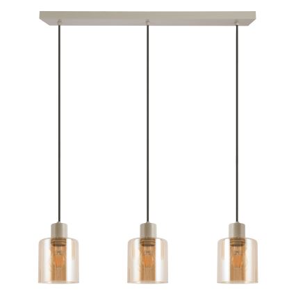 Brilliant - Hanglamp aan kabel LYSKA 3xE27/20W/230V crème/rookbeige