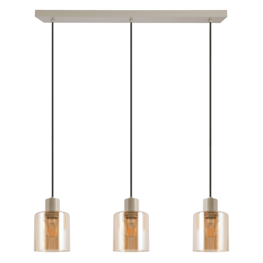Brilliant - Hanglamp aan kabel LYSKA 3xE27/20W/230V crème/rookbeige
