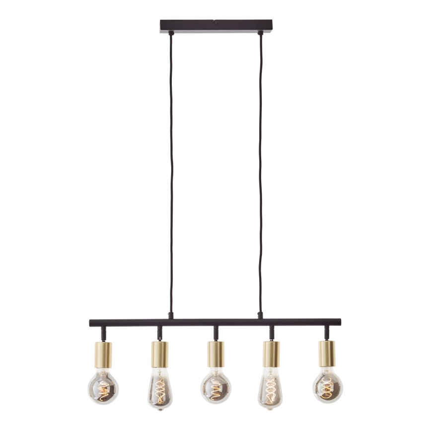 Brilliant - Hanglamp aan kabel TIFFANY 5xE27/28W/230V zwart/messing