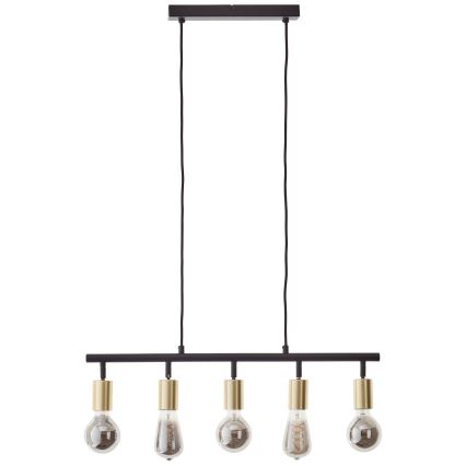 Brilliant - Hanglamp aan kabel TIFFANY 5xE27/28W/230V zwart/messing