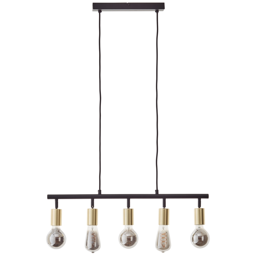 Brilliant - Hanglamp aan kabel TIFFANY 5xE27/28W/230V zwart/messing