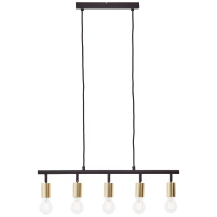 Brilliant - Hanglamp aan kabel TIFFANY 5xE27/28W/230V zwart/messing