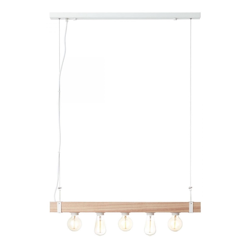 Brilliant - Hanglamp aan koord WHITEWOOD 5xE27/30W/230V