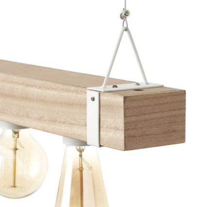 Brilliant - Hanglamp aan koord WHITEWOOD 5xE27/30W/230V