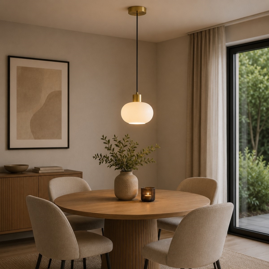 Brilliant - Hanglamp aan snoer FANNY 1xE27/20W/230V Ø 22 cm messing