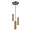 Brilliant - Hanglamp LAKEWOOD aan kabel 3xGU10/10W/230V Ø28 cm bruin