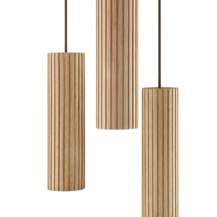 Brilliant - Hanglamp LAKEWOOD aan kabel 3xGU10/10W/230V Ø28 cm bruin