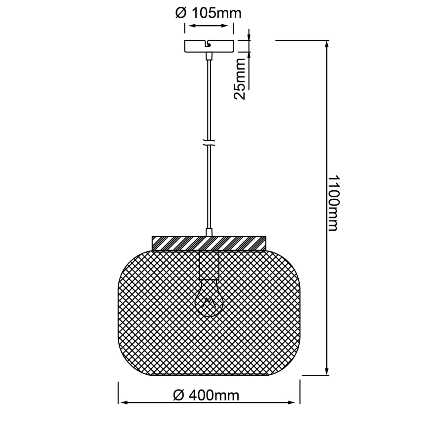 Brilliant - Hanglamp met kabel GIADA 1xE27/40W/230V Ø 39 cm grijs
