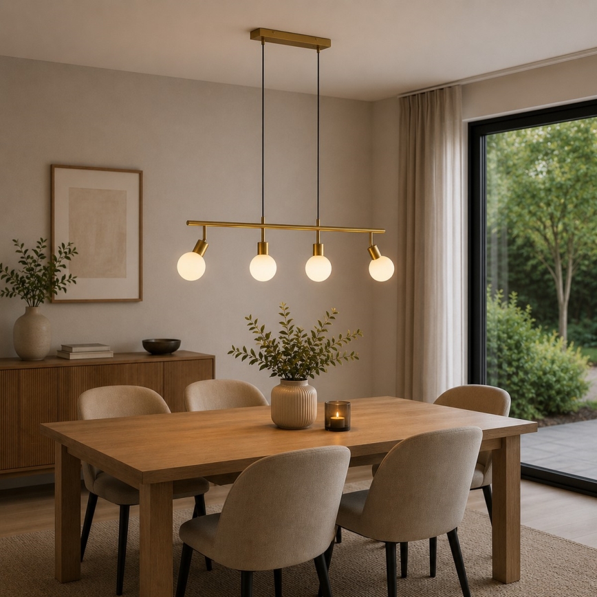 Brilliant - Hanglamp met kabel JORGE 4xG9/10W/230V messing