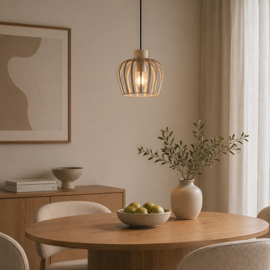 Brilliant - Hanglamp met kabel NORDIC CAGE 1xE27/20W/230V Ø 25 cm beige