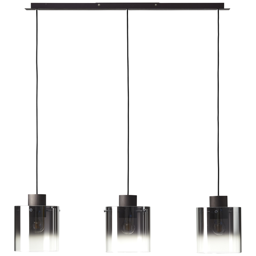 Brilliant - Kroonluchter aan kabel BETH 3xE27/60W/230V zwart/gerookt glas