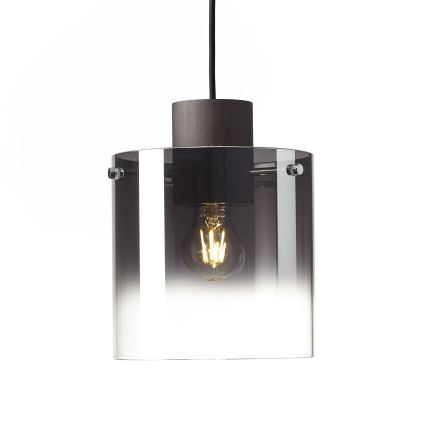 Brilliant - Kroonluchter aan kabel BETH 3xE27/60W/230V zwart/gerookt glas