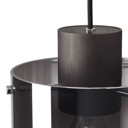 Brilliant - Kroonluchter aan kabel BETH 3xE27/60W/230V zwart/gerookt glas
