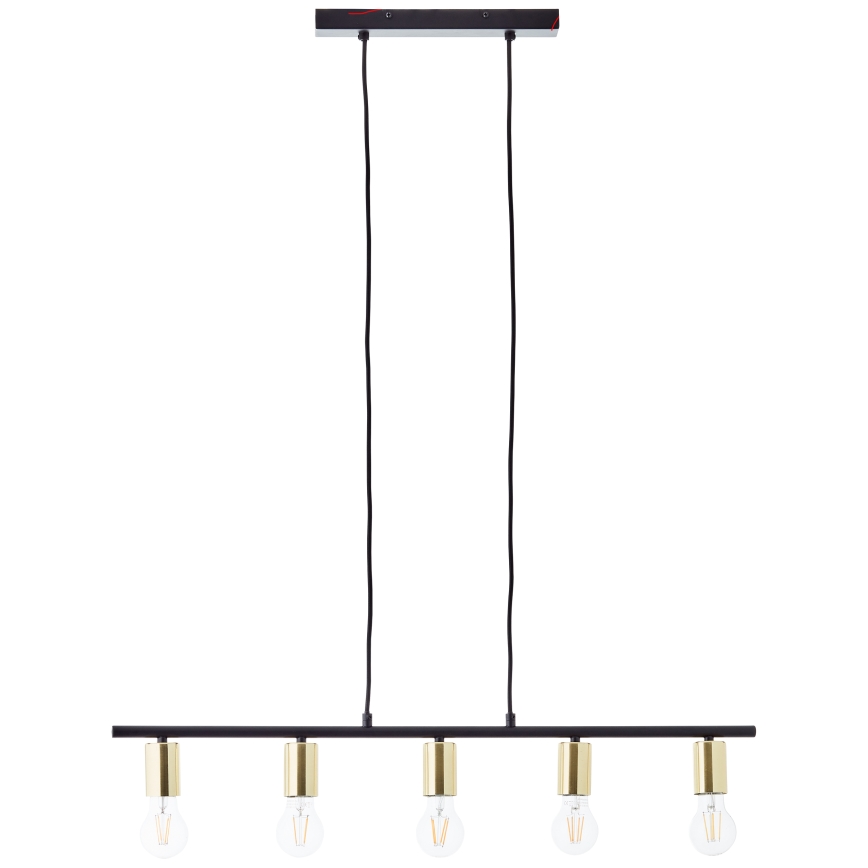 Brilliant - Kroonluchter aan kabel KERRY 5xE27/40W/230V zwart/messing