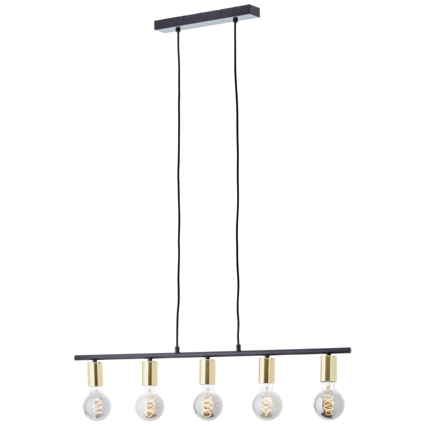 Brilliant - Kroonluchter aan kabel KERRY 5xE27/40W/230V zwart/messing