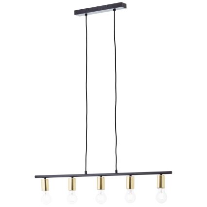 Brilliant - Kroonluchter aan kabel KERRY 5xE27/40W/230V zwart/messing