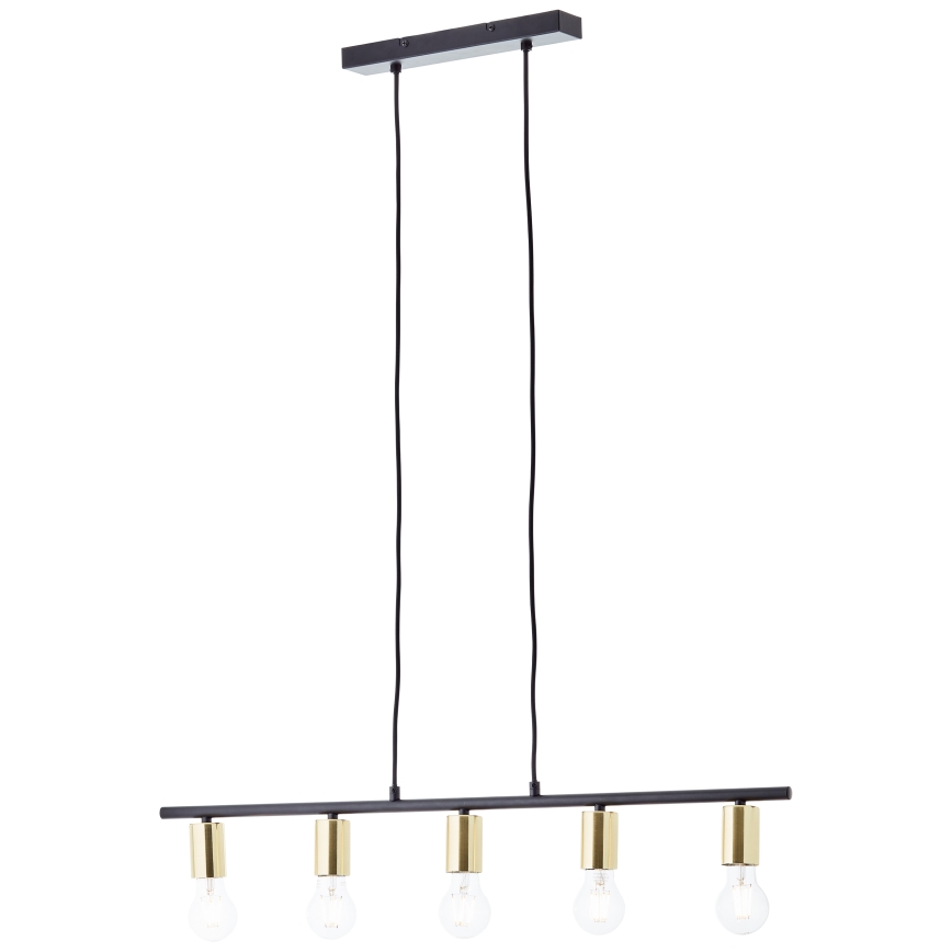 Brilliant - Kroonluchter aan kabel KERRY 5xE27/40W/230V zwart/messing