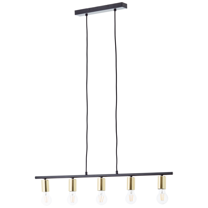 Brilliant - Kroonluchter aan kabel KERRY 5xE27/40W/230V zwart/messing