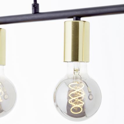 Brilliant - Kroonluchter aan kabel KERRY 5xE27/40W/230V zwart/messing