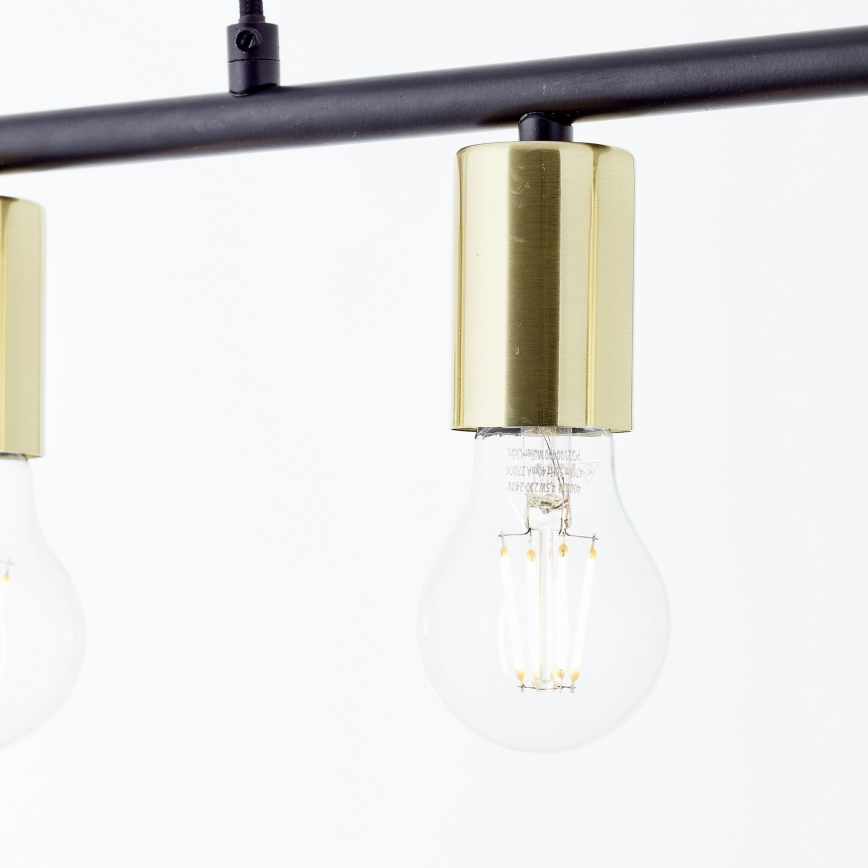 Brilliant - Kroonluchter aan kabel KERRY 5xE27/40W/230V zwart/messing