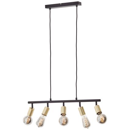 Brilliant - Kroonluchter met kabel 5xE27/28W/230V zwart/messing