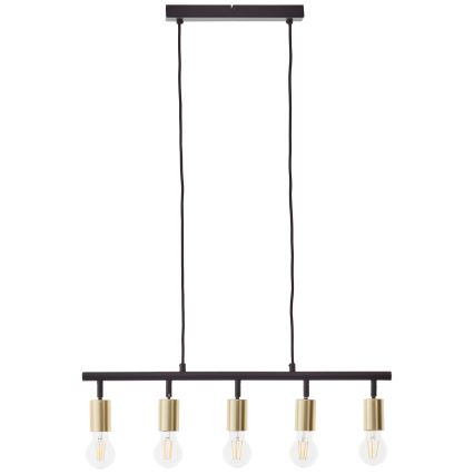 Brilliant - Kroonluchter met kabel 5xE27/28W/230V zwart/messing