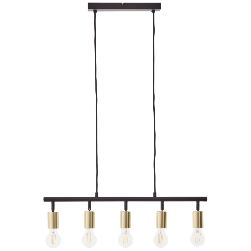 Brilliant - Kroonluchter met kabel 5xE27/28W/230V zwart/messing