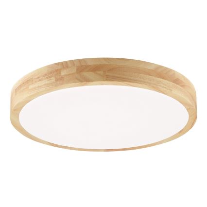 Brilliant - MOREEN LED plafondlamp voor de badkamer, 18W/230V, 2700/4000/6500K, Ø 34 cm, IP44, rubberhout