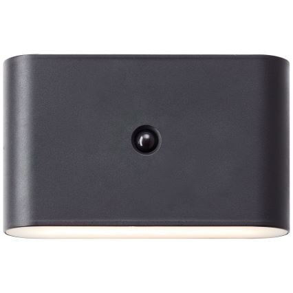 Brilliant - LED Buiten oplaadbaar wandlamp met sensor XINO LED/3W/5V IP44 zwart