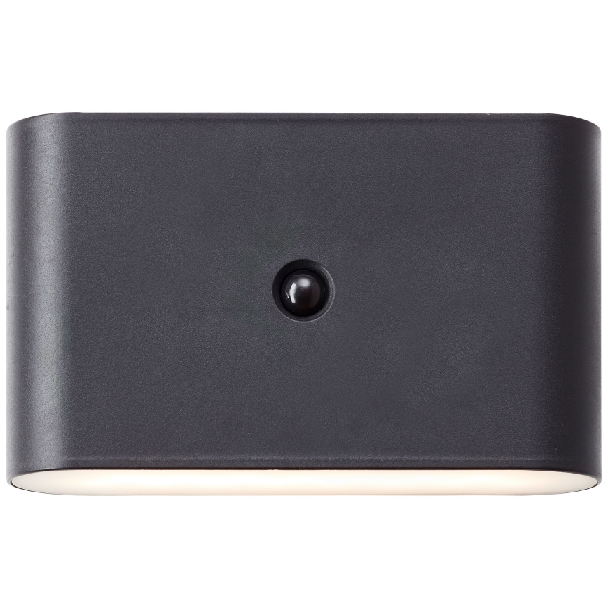 Brilliant - LED Buiten oplaadbaar wandlamp met sensor XINO LED/3W/5V IP44 zwart