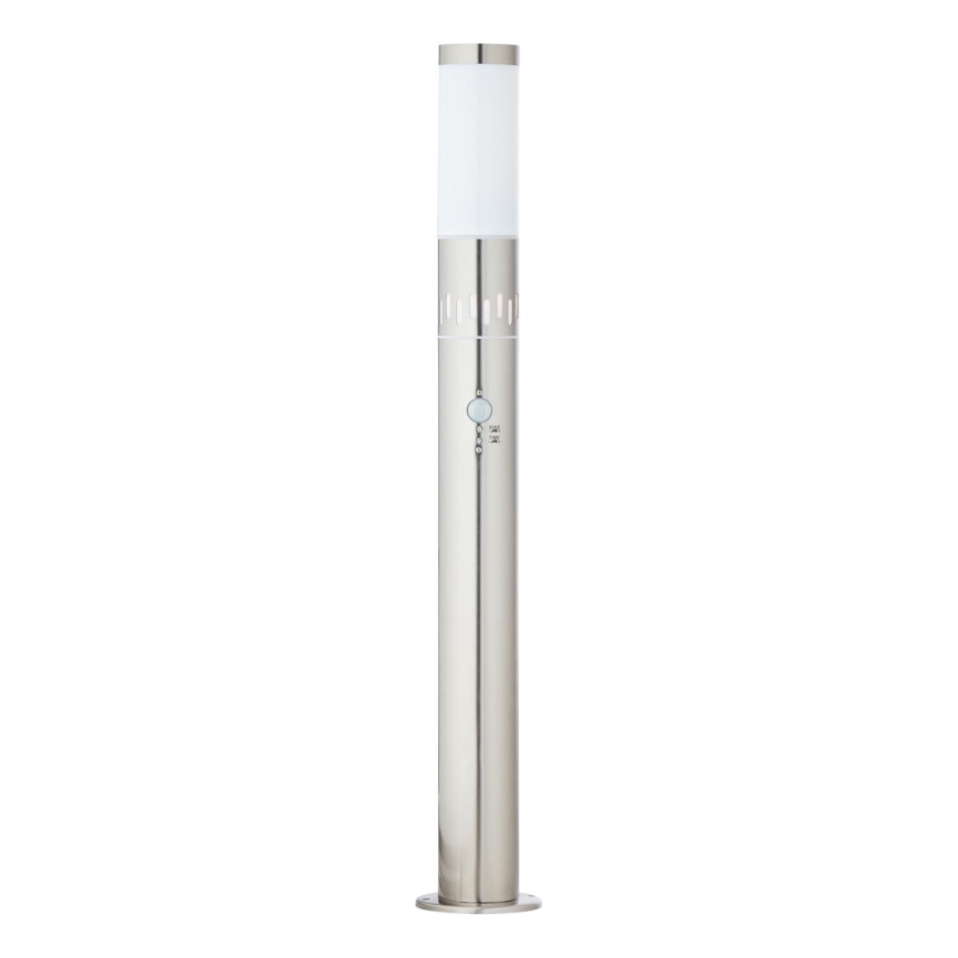 Brilliant - LED Buitenlamp met een sensor LEIGH LED/0,9W/230V + 1xE27/11W 80 cm IP44 glanzend chroom