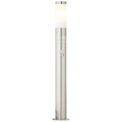 Brilliant - LED Buitenlamp met een sensor LEIGH LED/0,9W/230V + 1xE27/11W 80 cm IP44 glanzend chroom