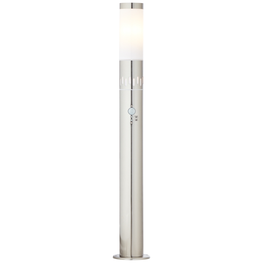 Brilliant - LED Buitenlamp met een sensor LEIGH LED/0,9W/230V + 1xE27/11W 80 cm IP44 glanzend chroom