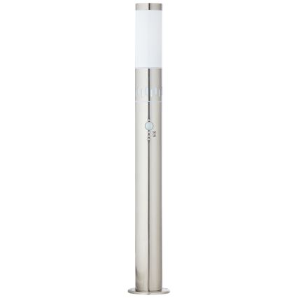 Brilliant - LED Buitenlamp met een sensor LEIGH LED/0,9W/230V + 1xE27/11W 80 cm IP44 glanzend chroom