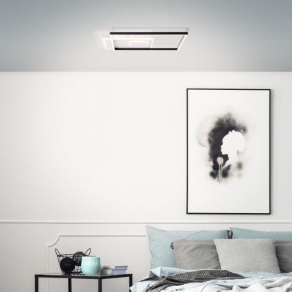Brilliant - Dimbare LED Plafondlamp IORGO LED/40W/230V 3000K 43,5x43,5 cm wit/zwart