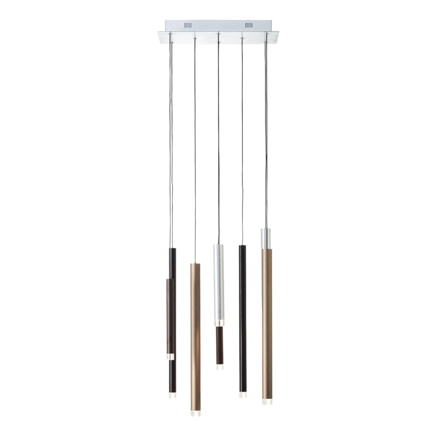 Brilliant - LED-dimbare hanglamp aan kabel CEMBALO LED/32W/230V mat chroom/zwart/bruin